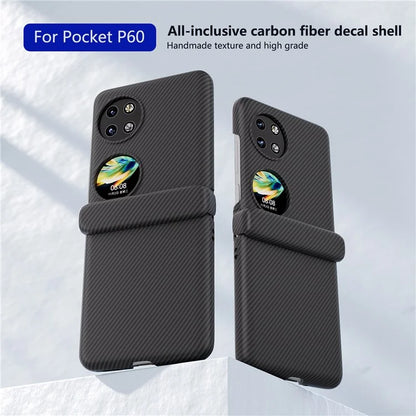 For Huawei Pocket 2 Case Shockproof PC Carbon Fiber Texture Phone Back Shell