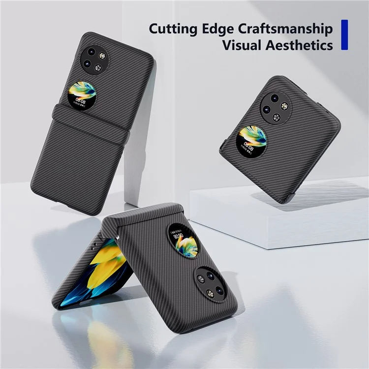 For Huawei Pocket 2 Case Shockproof PC Carbon Fiber Texture Phone Back Shell