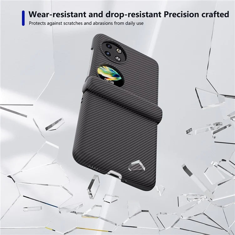 For Huawei Pocket 2 Case Shockproof PC Carbon Fiber Texture Phone Back Shell