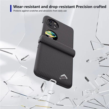 For Huawei Pocket 2 Case Shockproof PC Carbon Fiber Texture Phone Back Shell