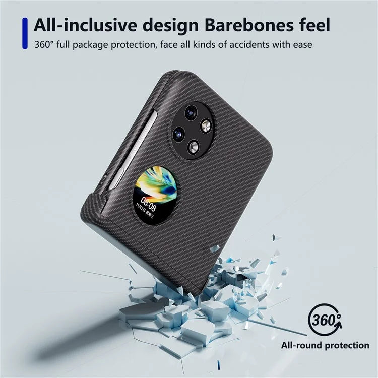 For Huawei Pocket 2 Case Shockproof PC Carbon Fiber Texture Phone Back Shell