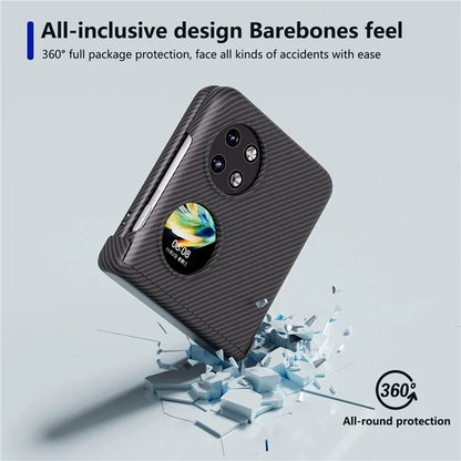 For Huawei Pocket 2 Case Shockproof PC Carbon Fiber Texture Phone Back Shell