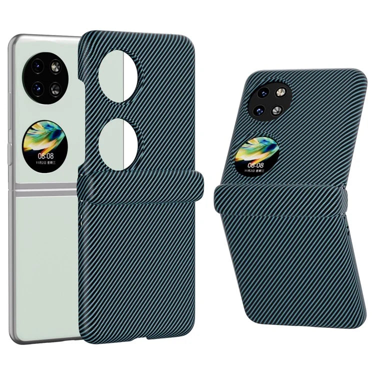 For Huawei Pocket 2 Case Shockproof PC Carbon Fiber Texture Phone Back Shell
