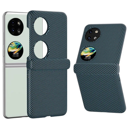 For Huawei Pocket 2 Case Shockproof PC Carbon Fiber Texture Phone Back Shell