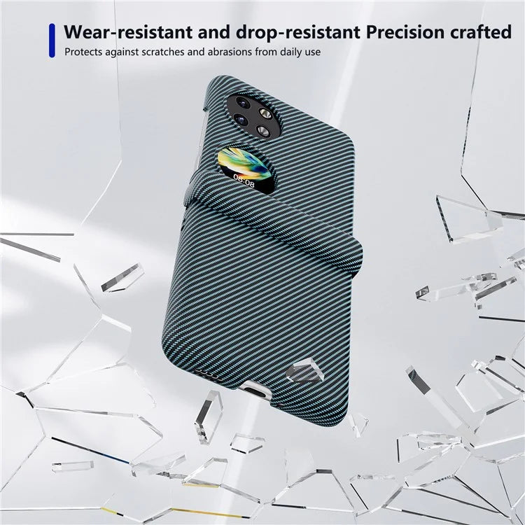 For Huawei Pocket 2 Case Shockproof PC Carbon Fiber Texture Phone Back Shell