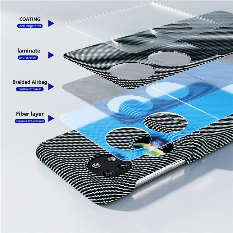 For Huawei Pocket 2 Case Shockproof PC Carbon Fiber Texture Phone Back Shell
