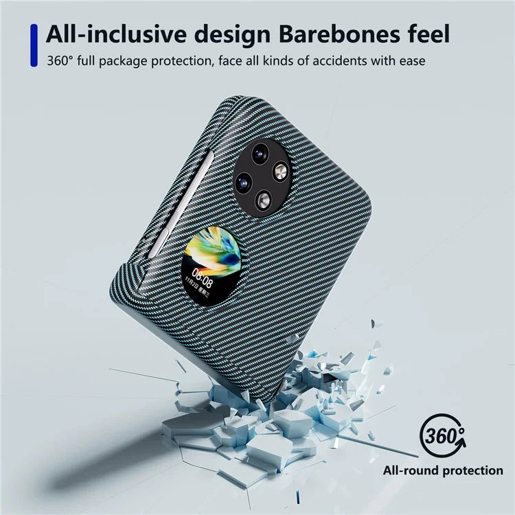 For Huawei Pocket 2 Case Shockproof PC Carbon Fiber Texture Phone Back Shell