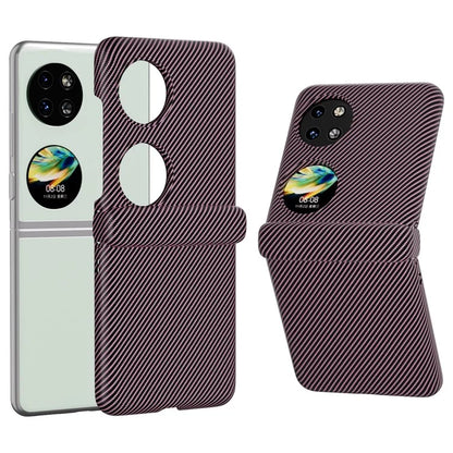 For Huawei Pocket 2 Case Shockproof PC Carbon Fiber Texture Phone Back Shell