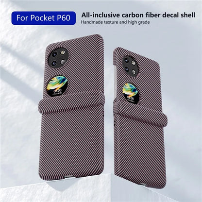 For Huawei Pocket 2 Case Shockproof PC Carbon Fiber Texture Phone Back Shell