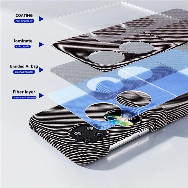 For Huawei Pocket 2 Case Shockproof PC Carbon Fiber Texture Phone Back Shell
