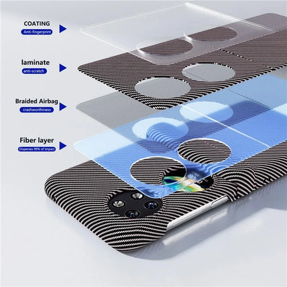 For Huawei Pocket 2 Case Shockproof PC Carbon Fiber Texture Phone Back Shell