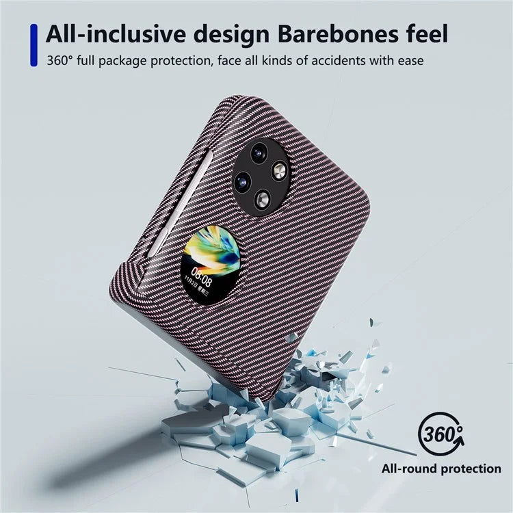 For Huawei Pocket 2 Case Shockproof PC Carbon Fiber Texture Phone Back Shell