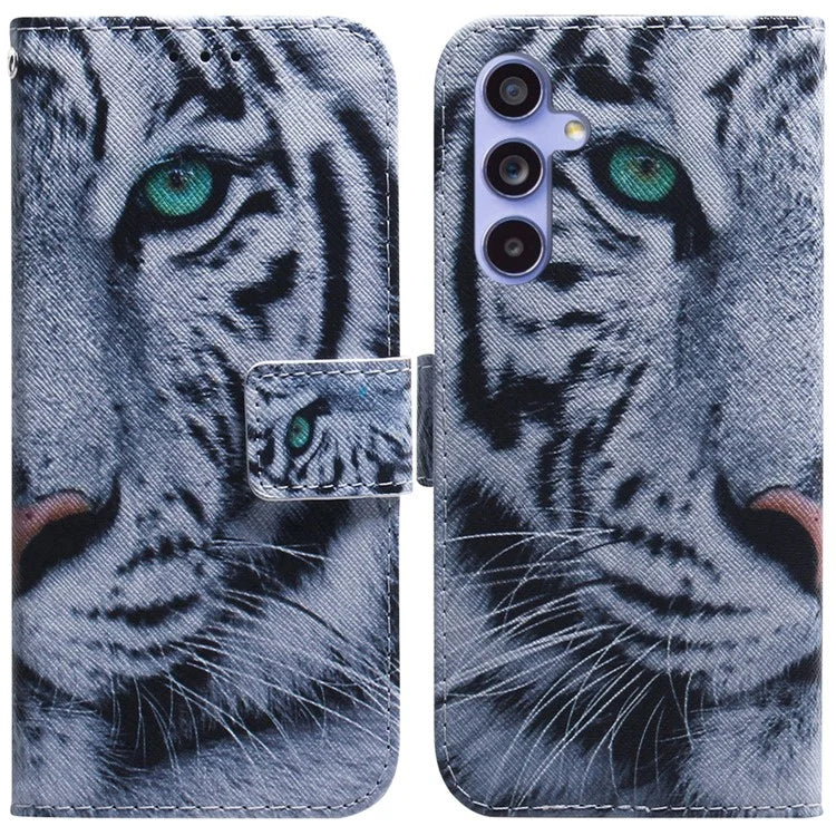For Samsung Galaxy A35 5G Case Pattern Print Leather Phone Cover
