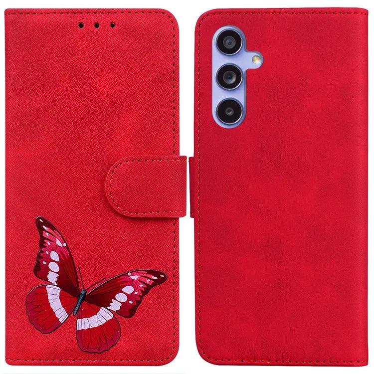 For Samsung Galaxy A55 5G Case Leather Cover Phone Wallet Butterfly Pattern