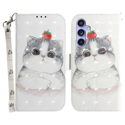 For Samsung Galaxy A55 5G Case Wallet Leather Cover 3D Pattern Print with Strap