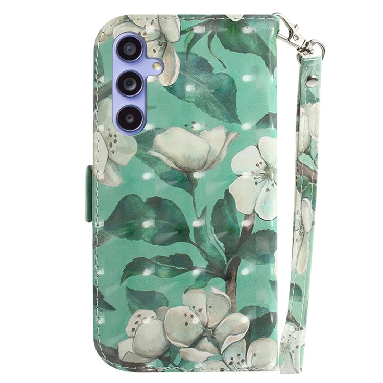 For Samsung Galaxy A55 5G Case Wallet Leather Cover 3D Pattern Print with Strap