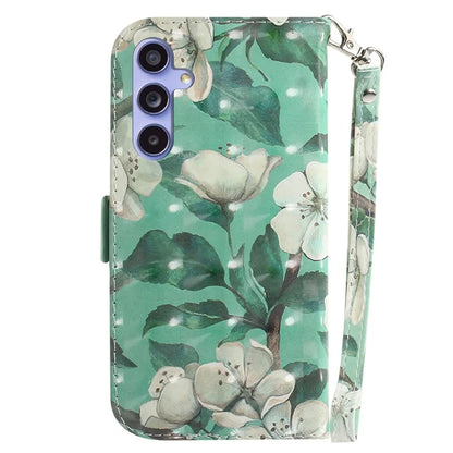 For Samsung Galaxy A55 5G Case Wallet Leather Cover 3D Pattern Print with Strap