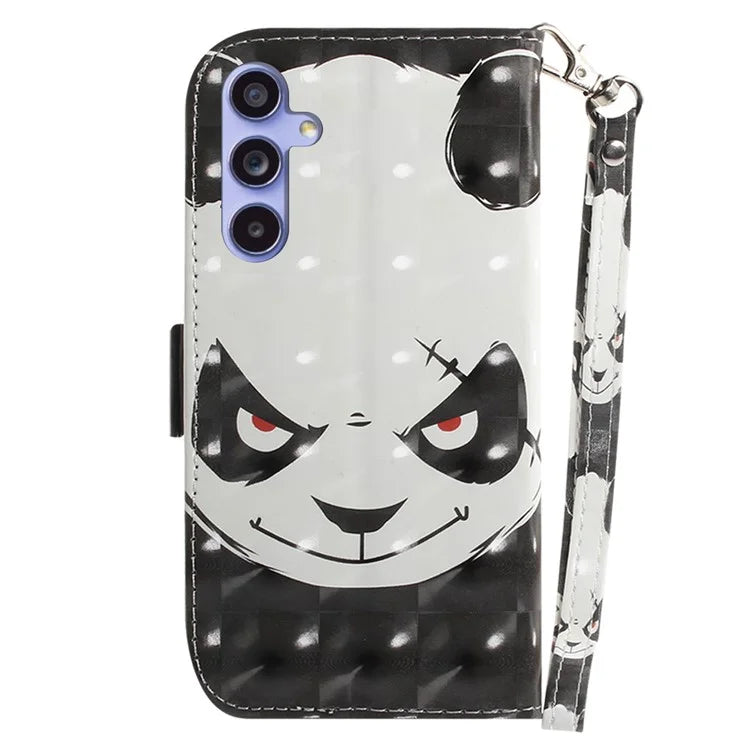 For Samsung Galaxy A55 5G Case Wallet Leather Cover 3D Pattern Print with Strap
