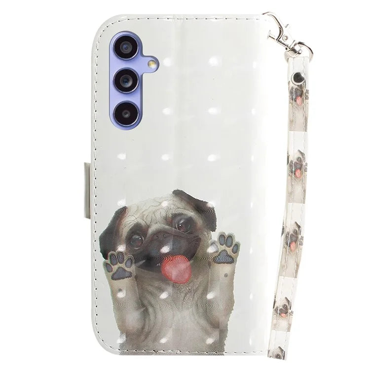 For Samsung Galaxy A55 5G Case Wallet Leather Cover 3D Pattern Print with Strap
