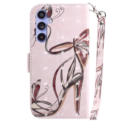 For Samsung Galaxy A55 5G Case Wallet Leather Cover 3D Pattern Print with Strap