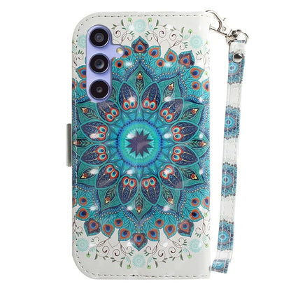 For Samsung Galaxy A55 5G Case Wallet Leather Cover 3D Pattern Print with Strap