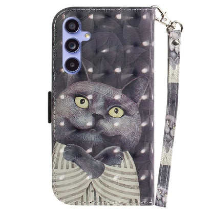 For Samsung Galaxy A55 5G Case Wallet Leather Cover 3D Pattern Print with Strap