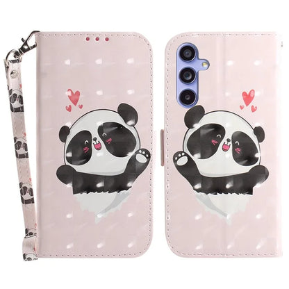 For Samsung Galaxy A55 5G Case Wallet Leather Cover 3D Pattern Print with Strap