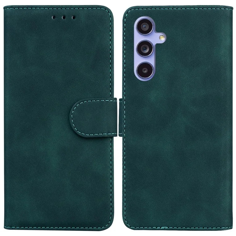 For Samsung Galaxy A55 5G Case Solid Color Leather Phone Cover Wallet