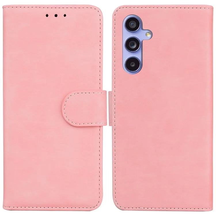 For Samsung Galaxy A55 5G Case Solid Color Leather Phone Cover Wallet
