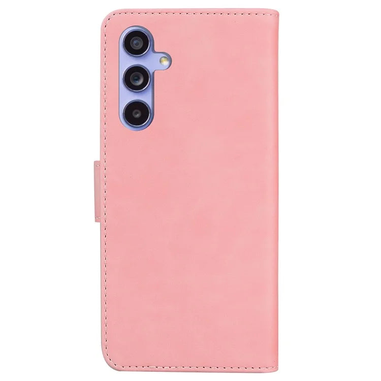 For Samsung Galaxy A55 5G Case Solid Color Leather Phone Cover Wallet