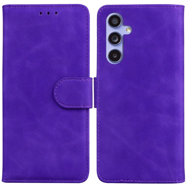 For Samsung Galaxy A55 5G Case Solid Color Leather Phone Cover Wallet