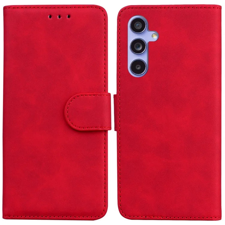 For Samsung Galaxy A55 5G Case Solid Color Leather Phone Cover Wallet