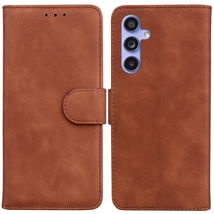 For Samsung Galaxy A55 5G Case Solid Color Leather Phone Cover Wallet