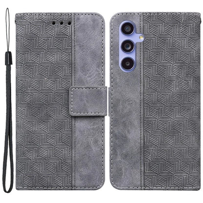 For Samsung Galaxy A35 5G Leather Wallet Case Geometry Imprinted Phone Cover
