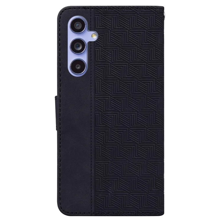 For Samsung Galaxy A35 5G Leather Wallet Case Geometry Imprinted Phone Cover