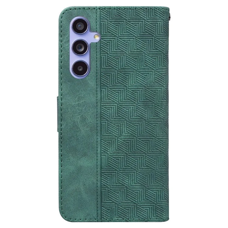 For Samsung Galaxy A55 5G Wallet Case PU Leather Stand Cover Geometry Pattern