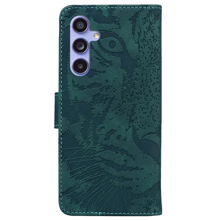 For Samsung Galaxy A55 5G Tiger Pattern Leather Case Wallet Protective Cover