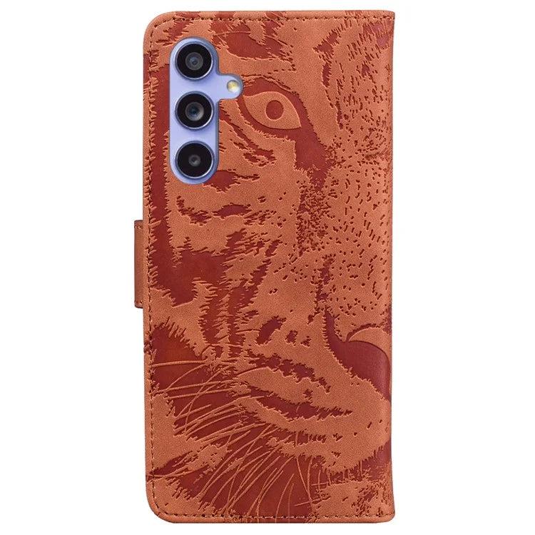 For Samsung Galaxy A35 5G Case Tiger Pattern Imprinted Leather Phone Cover