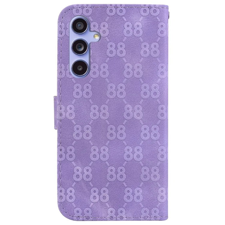 For Samsung Galaxy A55 5G Case Double 8-Shape Imprinted Leather Cover with Wallet