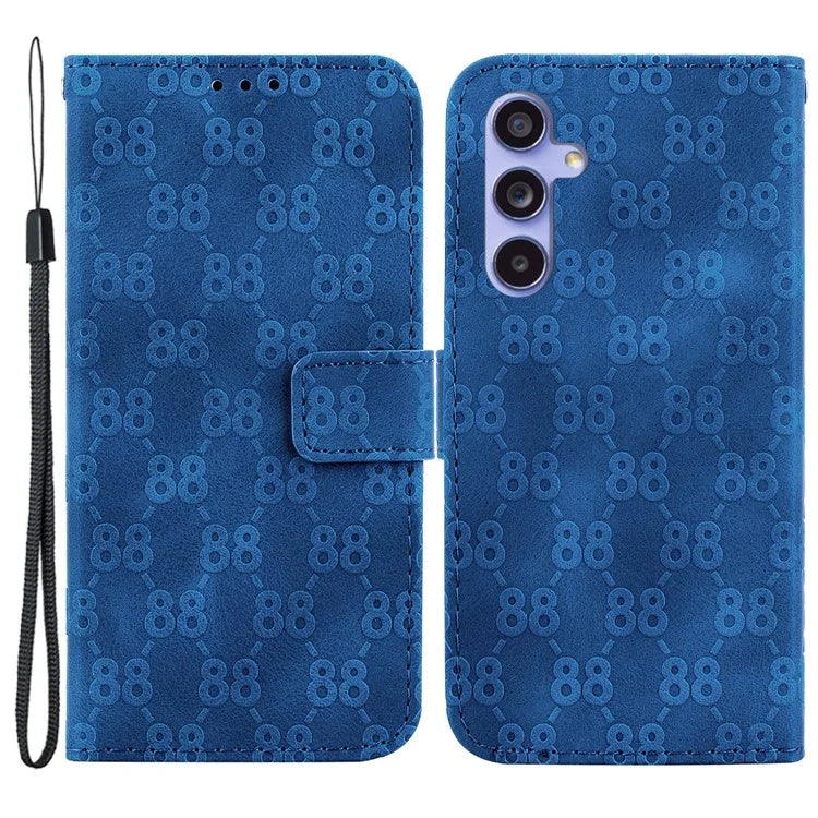 For Samsung Galaxy A55 5G Case Double 8-Shape Imprinted Leather Cover with Wallet
