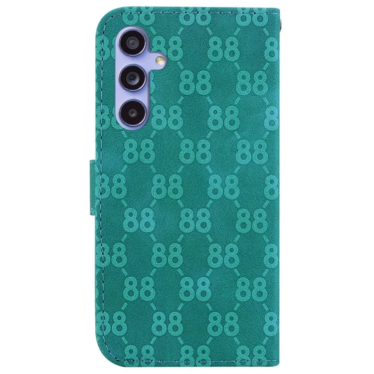 For Samsung Galaxy A55 5G Case Double 8-Shape Imprinted Leather Cover with Wallet