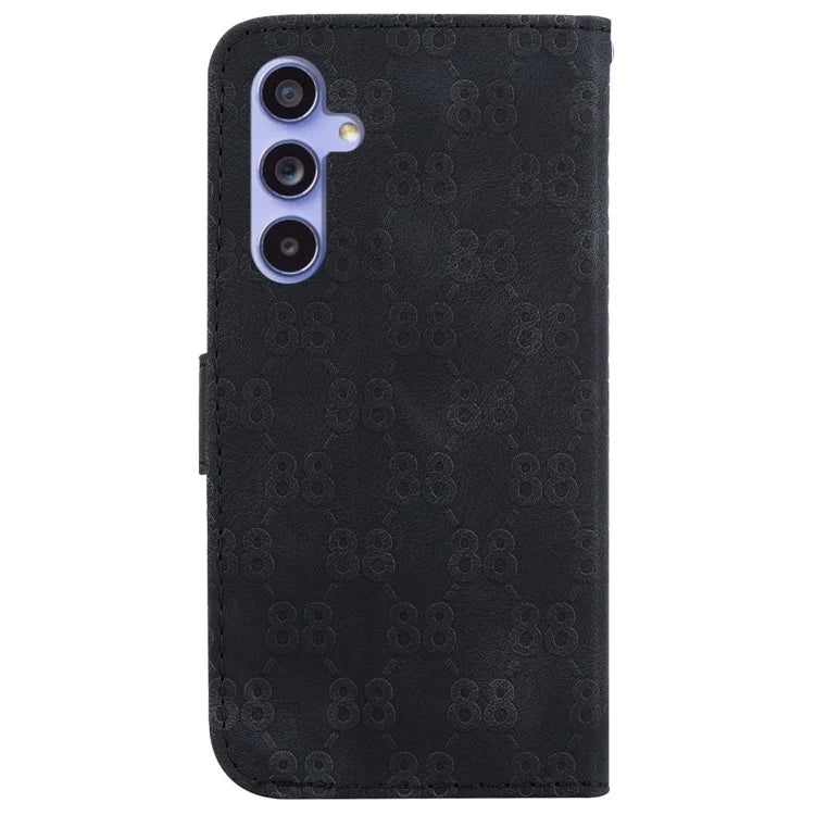 For Samsung Galaxy A55 5G Case Double 8-Shape Imprinted Leather Cover with Wallet