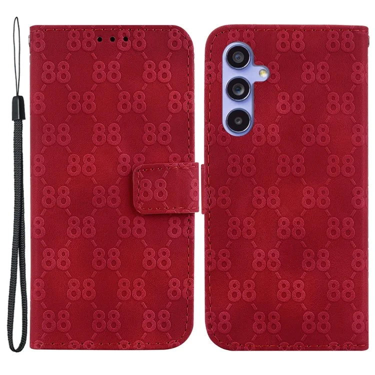 For Samsung Galaxy A55 5G Case Double 8-Shape Imprinted Leather Cover with Wallet