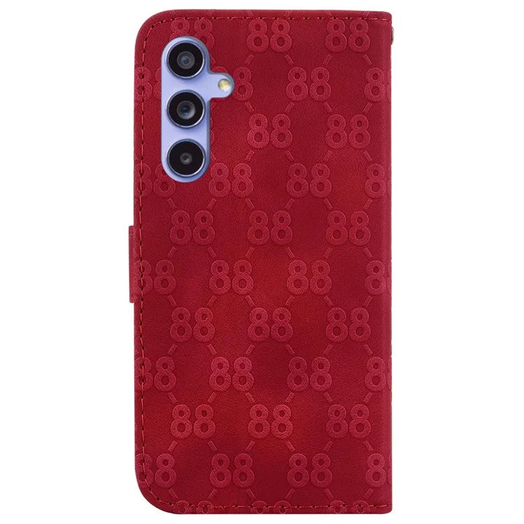 For Samsung Galaxy A55 5G Case Double 8-Shape Imprinted Leather Cover with Wallet