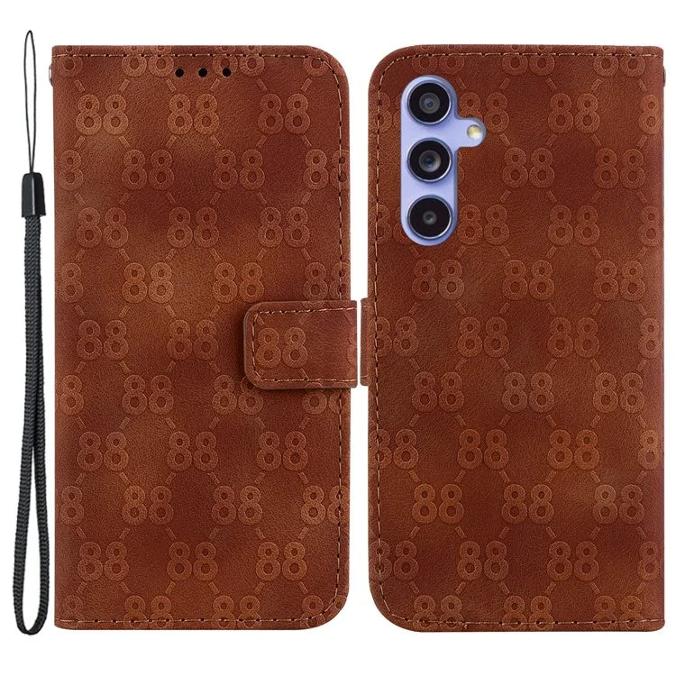 For Samsung Galaxy A55 5G Case Double 8-Shape Imprinted Leather Cover with Wallet