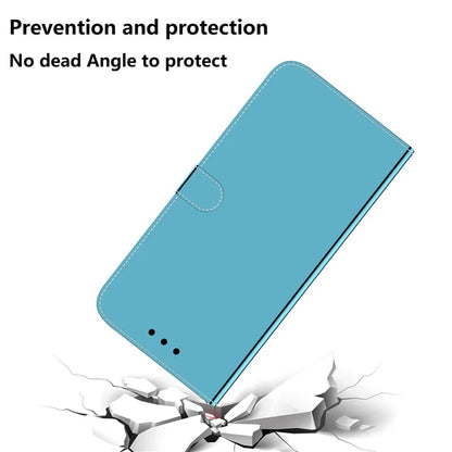 For Samsung Galaxy A55 5G Leather Case Mirror-Like Surface Wallet Cover with Strap