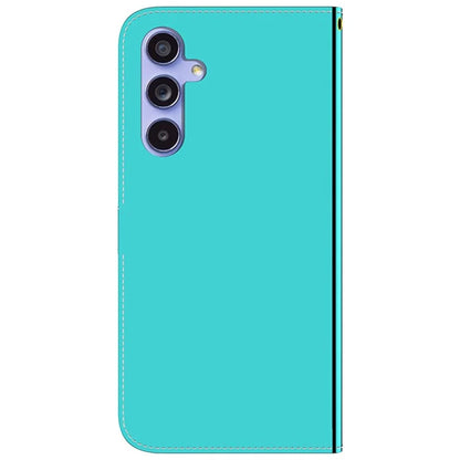 For Samsung Galaxy A55 5G Leather Case Mirror-Like Surface Wallet Cover with Strap