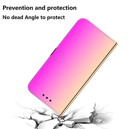 For Samsung Galaxy A55 5G Leather Case Mirror-Like Surface Wallet Cover with Strap