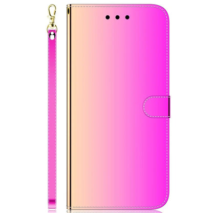For Samsung Galaxy A55 5G Leather Case Mirror-Like Surface Wallet Cover with Strap