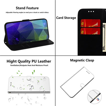 For Samsung Galaxy A55 5G Leather Case Mirror-Like Surface Wallet Cover with Strap